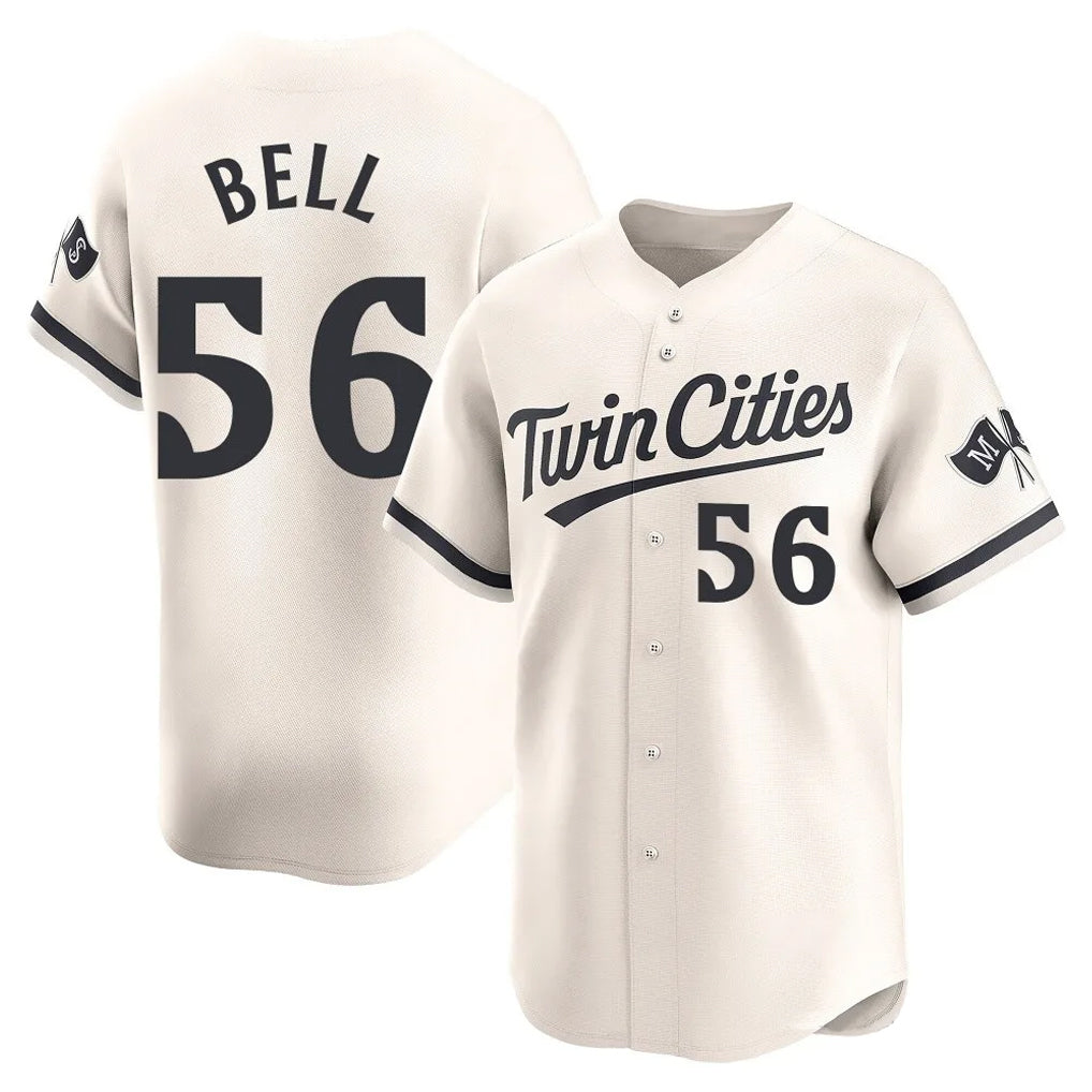 M.Twins #56 Josh Bell Player Cream Home Limited Jdoa Stitched Jerseys