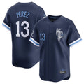 KC.Royals #13 Salvador Perez Player Navy City Connect Limited Home Jdoa Stitched Jerseys