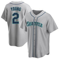 S.Mariners #2 Cole Young Player Gray Home Game Jdoa Stitched Jerseys