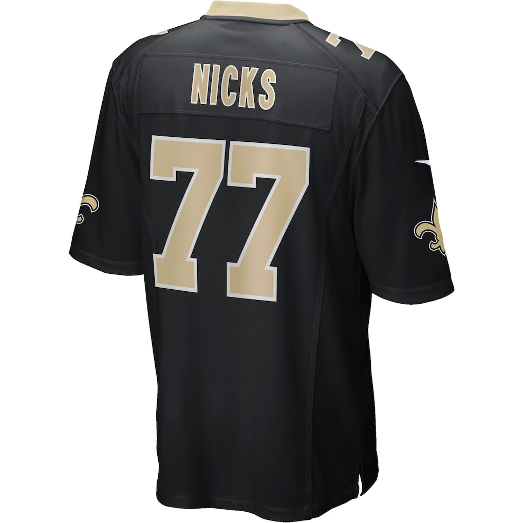 Jdoa NO.Saints #77 Carl Nicks Black Game Retired Player Jersey