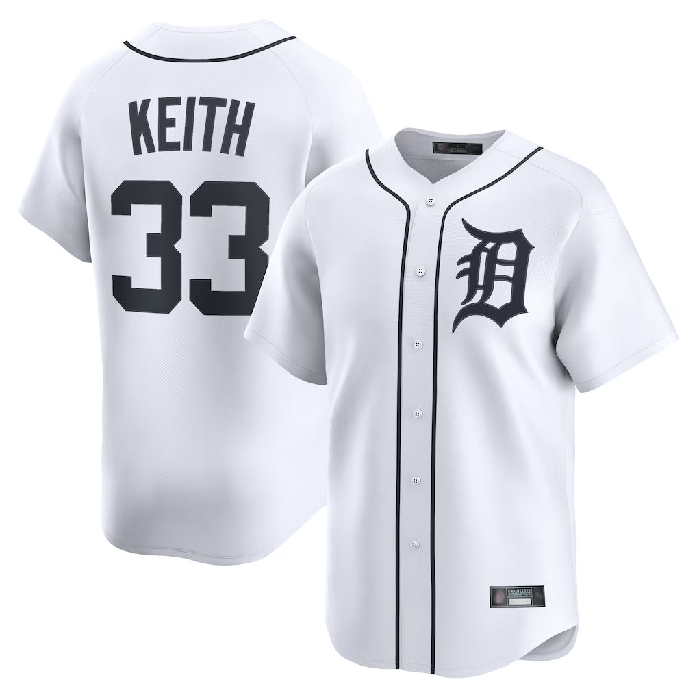 D.Tigers #33 Colt Keith Player White Home Limited Jdoa Stitched Jerseys
