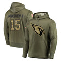 A.Cardinals #15 Gardner Minshew II Player Olive Salute to Service Pullover Hoodie Home Game Jdoa Stitched Jerseys
