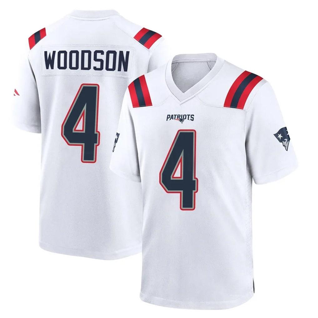 NE.Patriots #4 Craig Woodson Player White Home Game Jdoa Stitched Jerseys