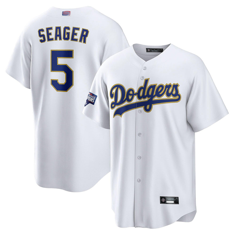 LA. Dodgers #5 Corey Seager Player White Cool Base Home Jdoa Stitched Jerseys