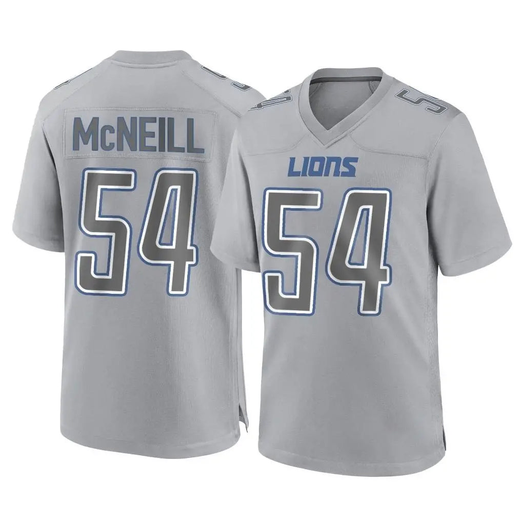 D.Lions #54 Alim McNeill Player Gray Atmosphere Fashion Home Game Jdoa Stitched Jerseys