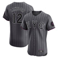 NY.Mets #12 Francisco Lindor Player Gray City Connect Limited Elite Home Jdoa Stitched Jerseys