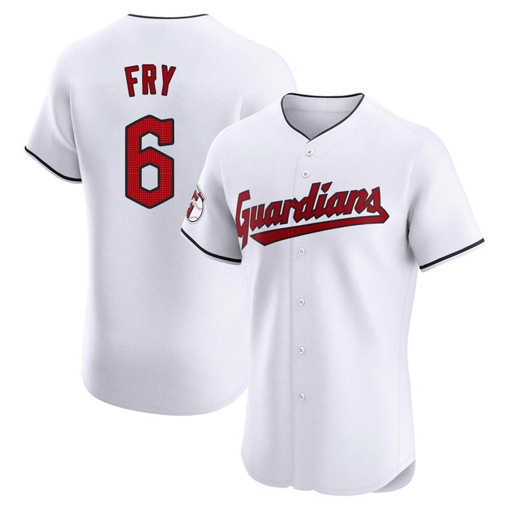 C.Guardians #6 David Fry Player White Limited Elite Home Jdoa Stitched Jerseys