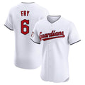 C.Guardians #6 David Fry Player White Limited Elite Home Jdoa Stitched Jerseys