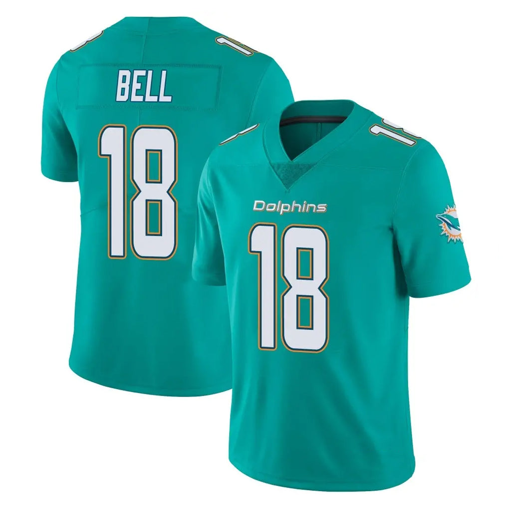 M.Dolphins #18 Chris Bell Player Aqua Limited Vapor Untouchable Home Game Jdoa Stitched Jerseys