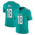 M.Dolphins #18 Chris Bell Player Aqua Limited Vapor Untouchable Home Game Jdoa Stitched Jerseys