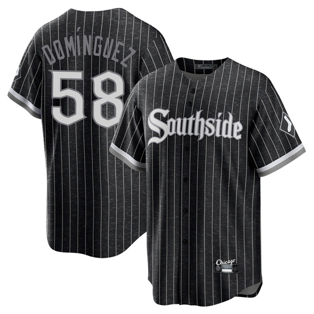C.White Sox #58 Seranthony Dom¨ªnguez Player Black City Connect Home Game Jdoa Stitched Jerseys