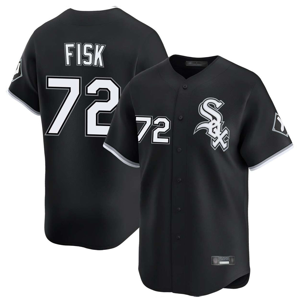 C.White Sox #72 Carlton Fisk Player Black Limited Home Jdoa Stitched Jerseys