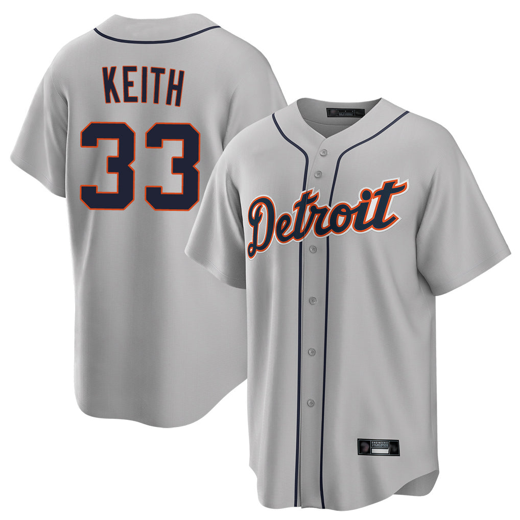 D.Tigers #33 Colt Keith Player Gray Home Game Jdoa Stitched Jerseys