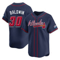 A.Braves #30 Drake Baldwin Player Navy 2025 Speedway Classic Home Game Jdoa Stitched Jerseys