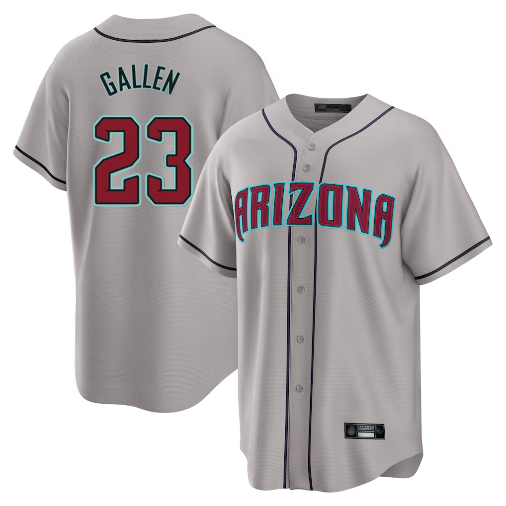 A.Diamondbacks #23 Zac Gallen Player Gray Road Home Game Jdoa Stitched Jerseys