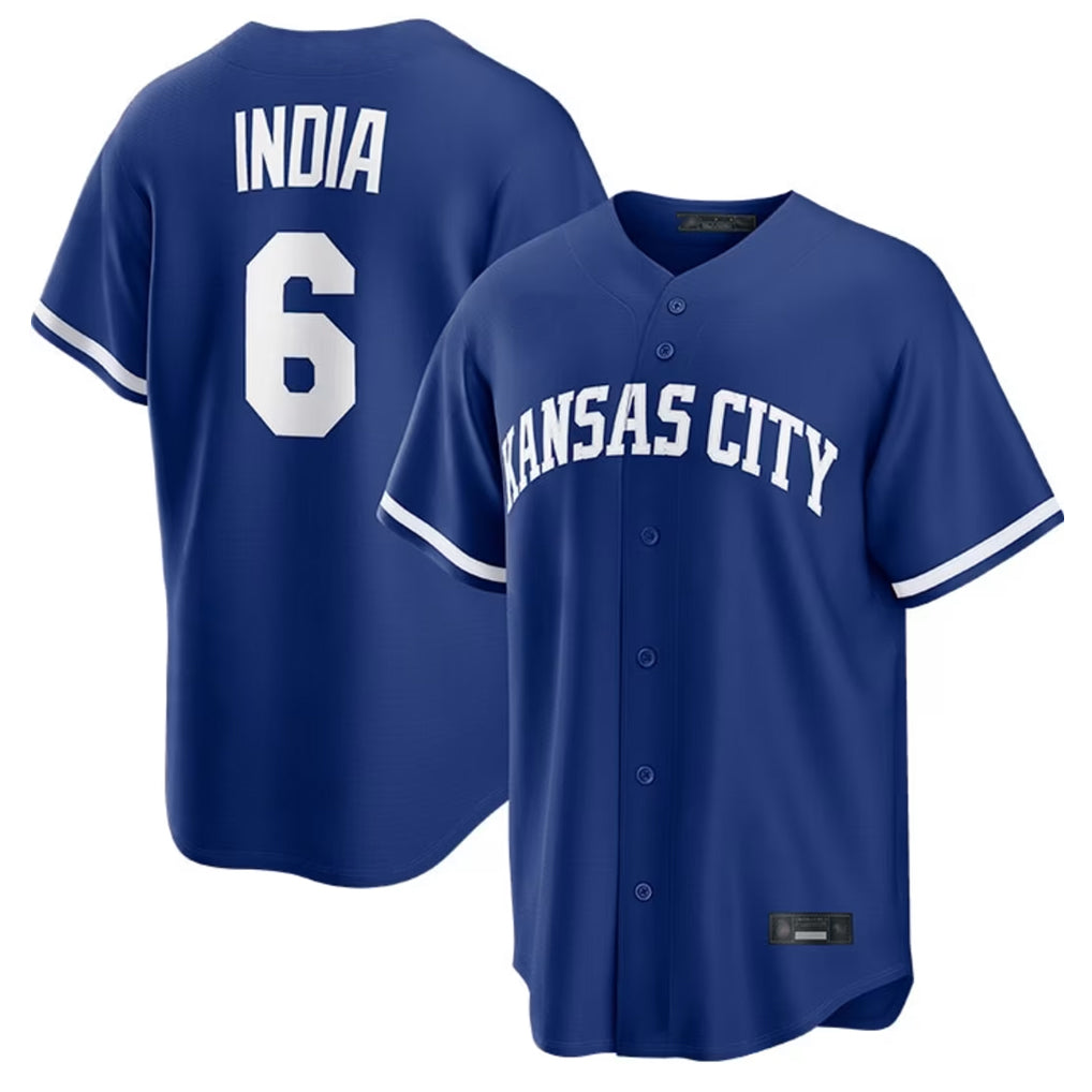 KC.Royals #6 Jonathan India Player Royal Game Home Jdoa Stitched Jerseys