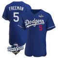 LA.Dodgers #5 Freddie Freeman Player Royal World Series Limited Elite Home Jdoa Stitched Jerseys