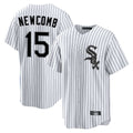 C.White Sox #15 Sean Newcomb Player White Stripe Home Game Jdoa Stitched Jerseys
