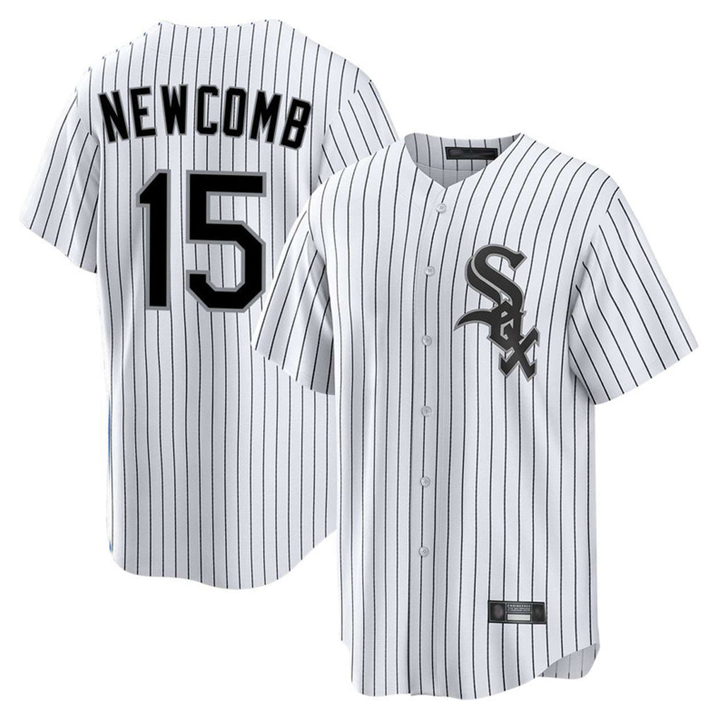 C.White Sox #15 Sean Newcomb Player White Stripe Home Game Jdoa Stitched Jerseys