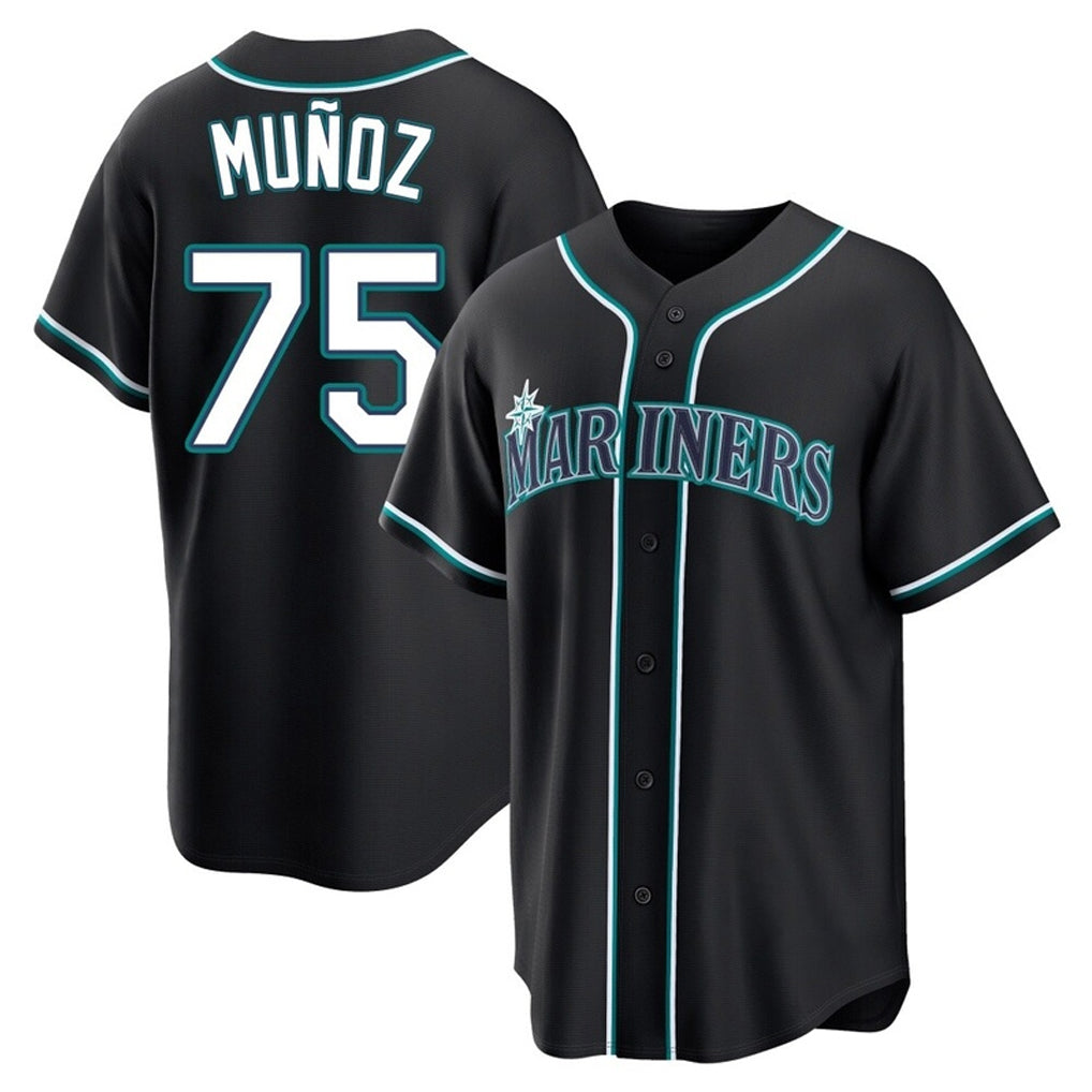 S.Mariners #75 Andres Munoz Player Black Fashion Home Limited Jdoa Stitched Jerseys