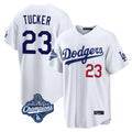 LA.Dodgers #23 Kyle Tucker Player White World Series Meet Home Game Jdoa Stitched Jerseys