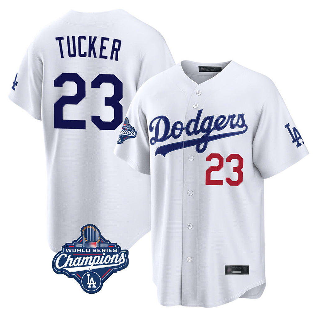 LA.Dodgers #23 Kyle Tucker Player White World Series Meet Home Game Jdoa Stitched Jerseys