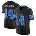 D.Lions #14 Amon-Ra St. Brown Player Black Vapor F.U.S.E. Limited Game Home Jdoa Stitched Jerseys