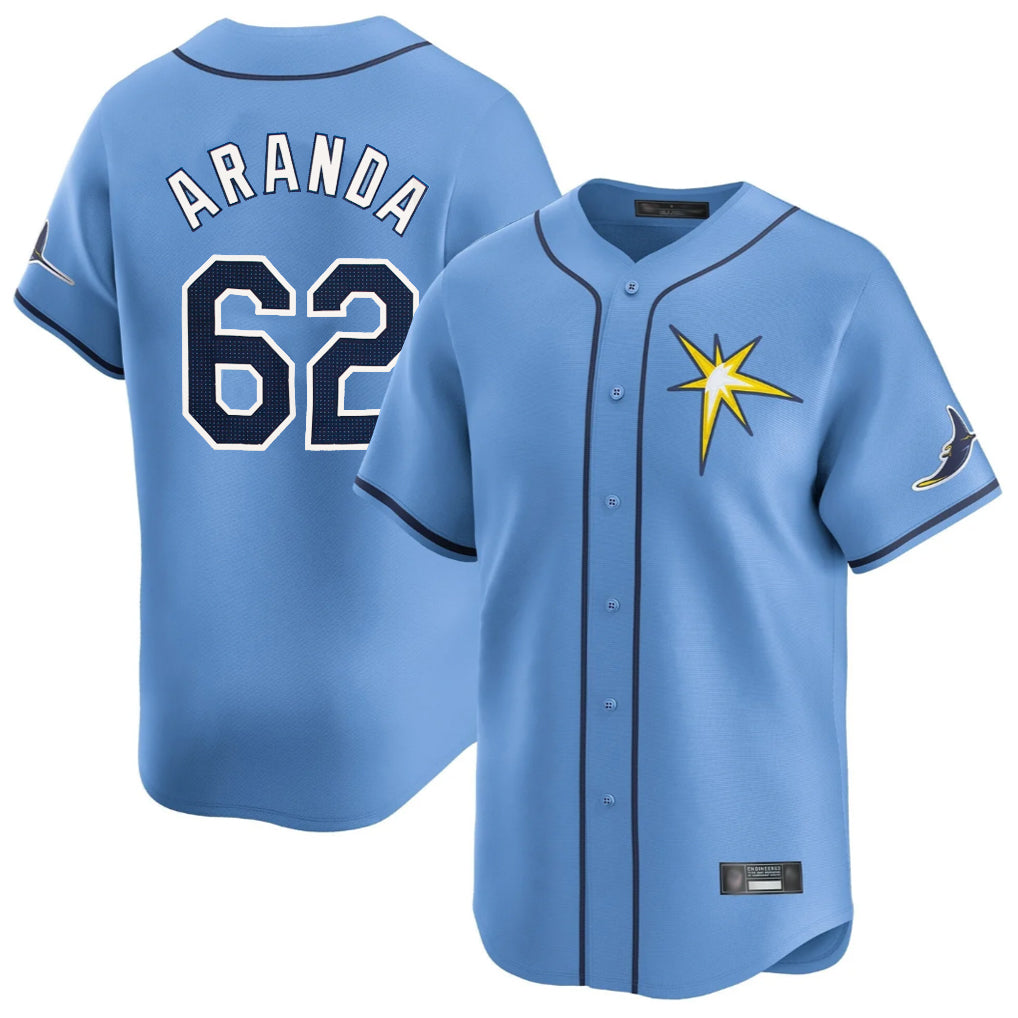 T.Bay Rays #62 Jonathan Aranda Player Light Blue Home Limited Jdoa Stitched Jerseys