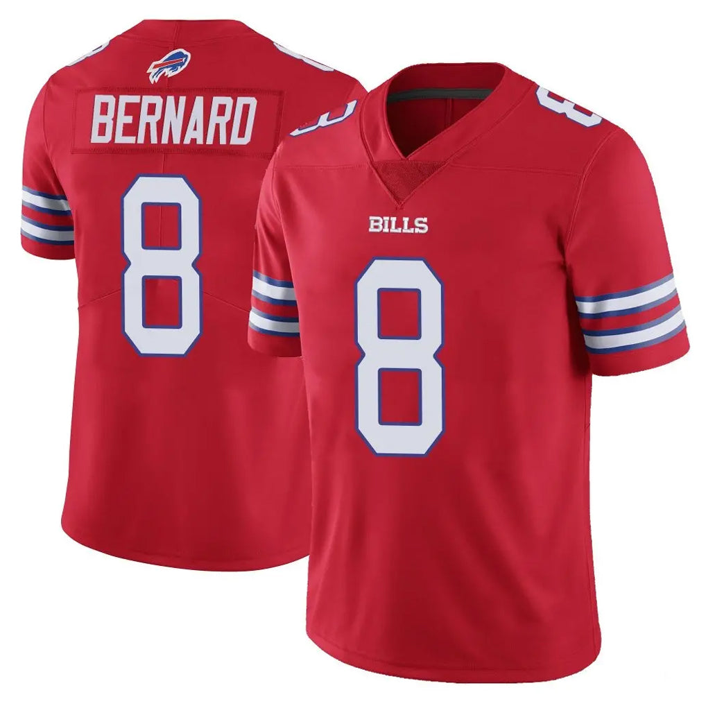 B.Bills #8 Terrel Bernard Player Red Vapor Untouchable Limited Jdoa Stitched Jerseys