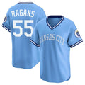 KC.Royals #55 Cole Ragans Player Light Blue Limited Throwback Cooperstown Collection T-shirt Jdoa Stitched Jerseys