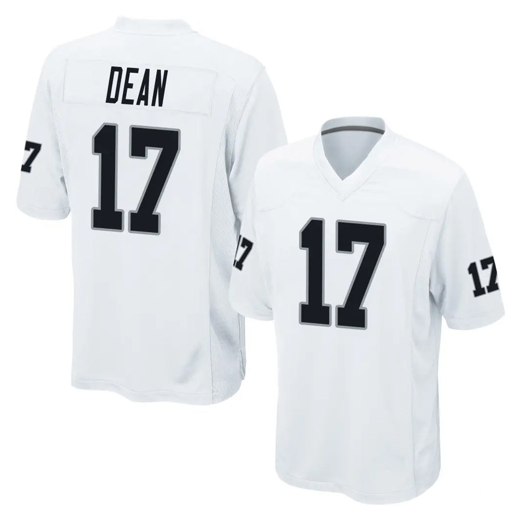 LV.Raiders #17 Nakobe Dean Player White Home Game Stitched Jerseys
