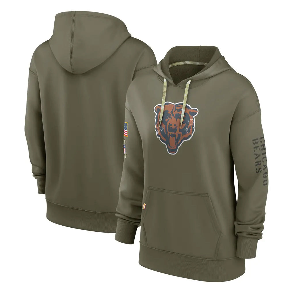 C.Bears ## Bears Blank Player Olive Salute to Service Pullover Hoodies Jdoa Stitched Jerseys