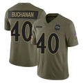 B.Ravens #40 Teddye Buchanan Player Olive Salute To Service Limited Home Game Jdoa Stitched Jerseys