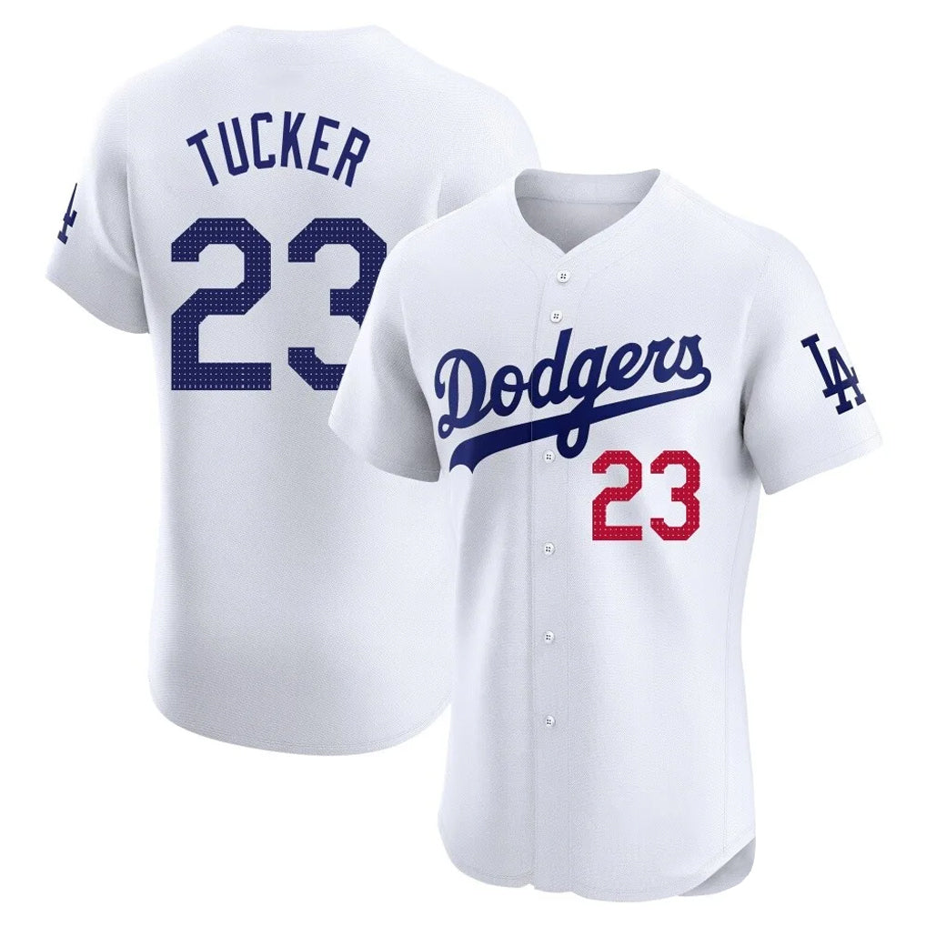 LA.Dodgers #23 Kyle Tucker Player White Limited Elite Home Jdoa Stitched Jerseys