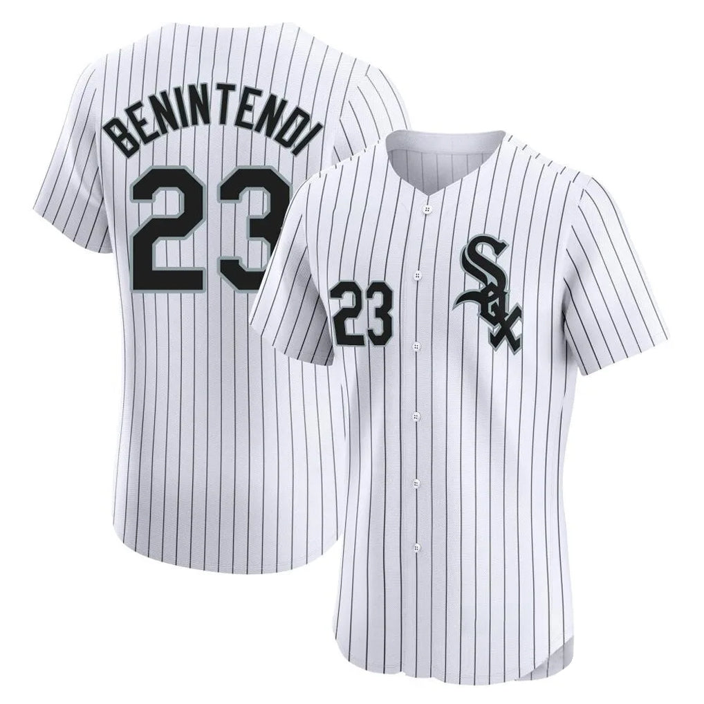 C.White Sox #23 Andrew Benintendi Player White Stripe Limited Elite Home Jdoa Stitched Jerseys
