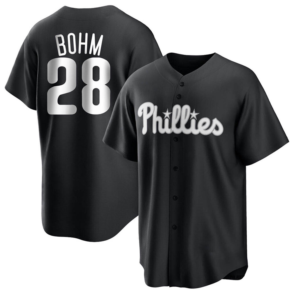 P.Phillies #28 Alec Bohm Player Black Home Game Jdoa Stitched Jerseys