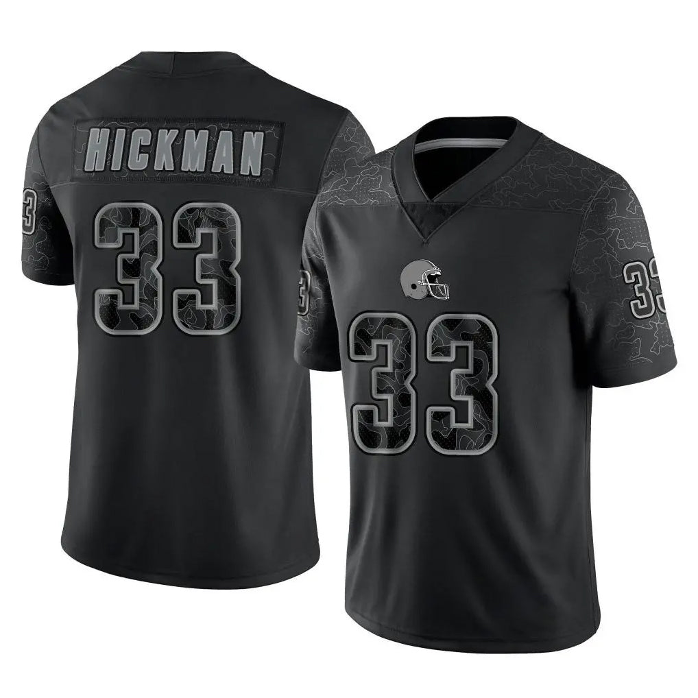 C.Browns #33 Ronnie Hickman Player Black Reflective Home Game Jdoa Stitched Jerseys