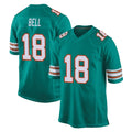 M.Dolphins #18 Chris Bell Player Aqua Alternate Home Game Jdoa Stitched Jerseys