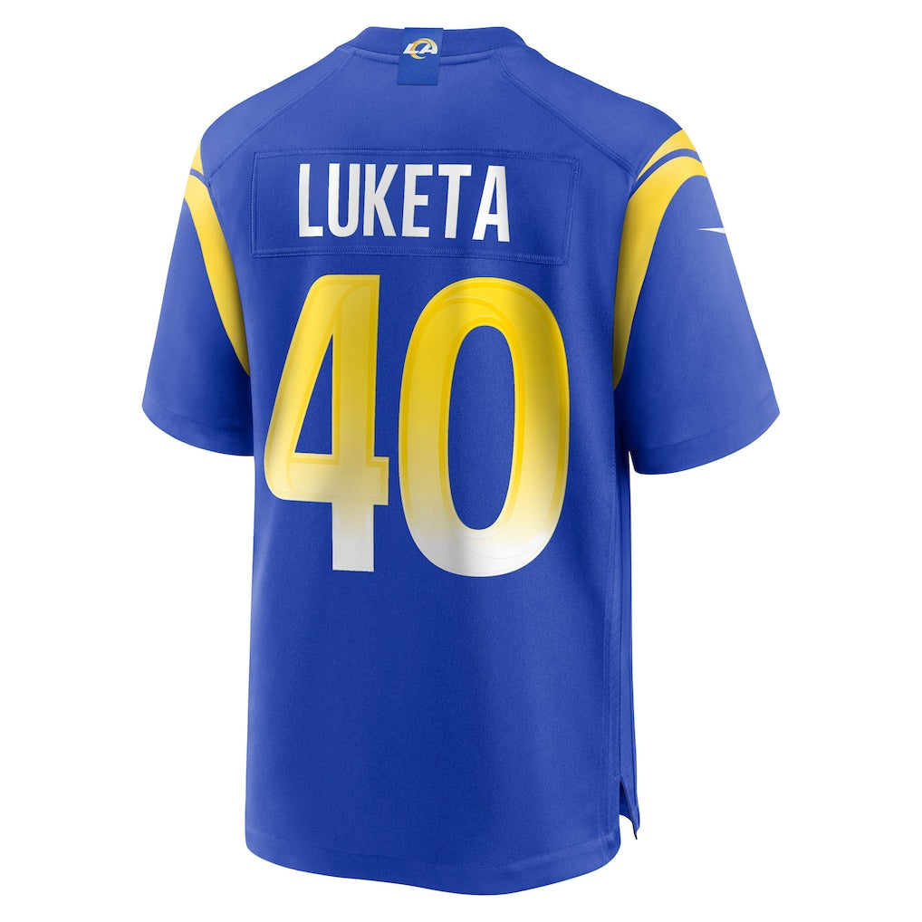 Jdoa LA.Rams #40 Jesse Luketa Royal Team Game Jersey