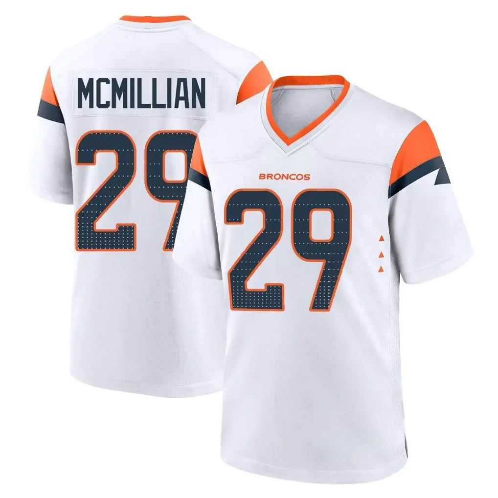 D.Broncos #29 Ja'Quan McMillian Player White Home Game Jdoa Stitched Jerseys
