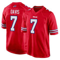 B.Bills #7 Ray Davis Player Red Home Game Jdoa Stitched Jerseys