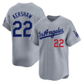 LA.Dodgers #22 Clayton Kershaw Player Gray Limited Home Jdoa Stitched Jerseys