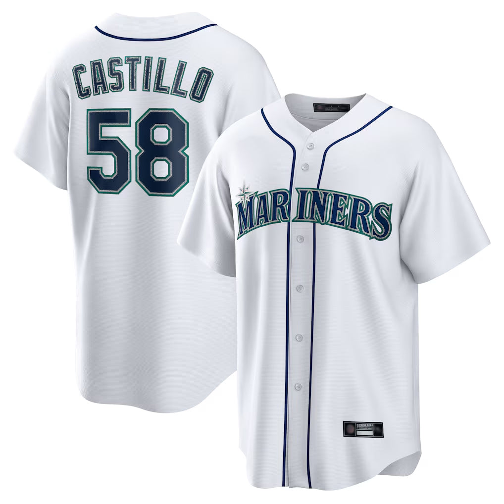 S.Mariners #58 Luis Castillo Player White Home Game Jdoa Stitched Jerseys