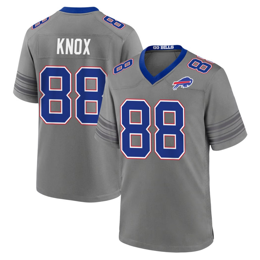 B.Bills #88 Dawson Knox Player Gray Nickel City Home Game Jdoa Stitched Jerseys