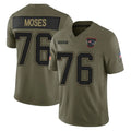 NE.Patriots #76 Morgan Moses Player Olive 2025 Salute To Service Limited Jdoa Stitched Jerseys