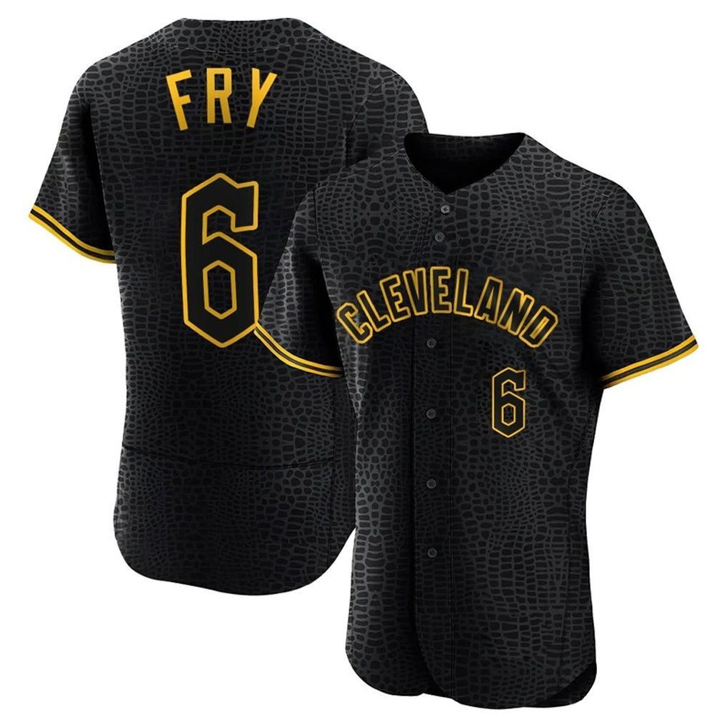 C.Guardians #6 David Fry Player Black Snake Skin City Limited Elite Home Jdoa Stitched Jerseys