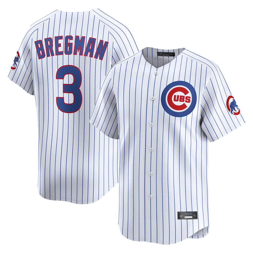 C.Cubs #3 Alex Bregman Player White Limited Home Game Jdoa Stitched Jerseys