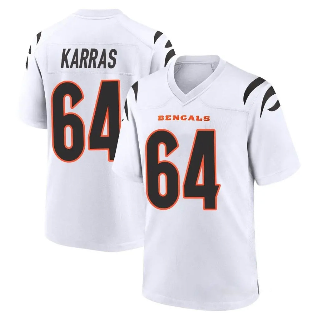 C.Bengals #64 Ted Karras Player White Home Game Jdoa Stitched Jerseys
