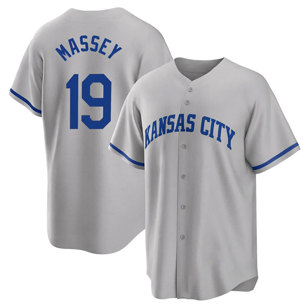 KC.Royals #19 Michael Massey Player Gray Game Home Jdoa Stitched Jerseys