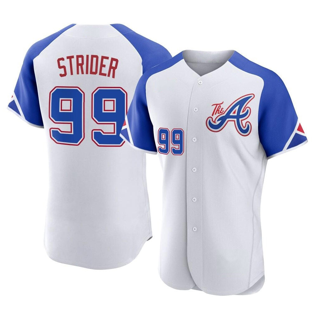 A.Braves #99 Spencer Strider Player White City Connect Limited Elite Home Game Jdoa Stitched Jerseys
